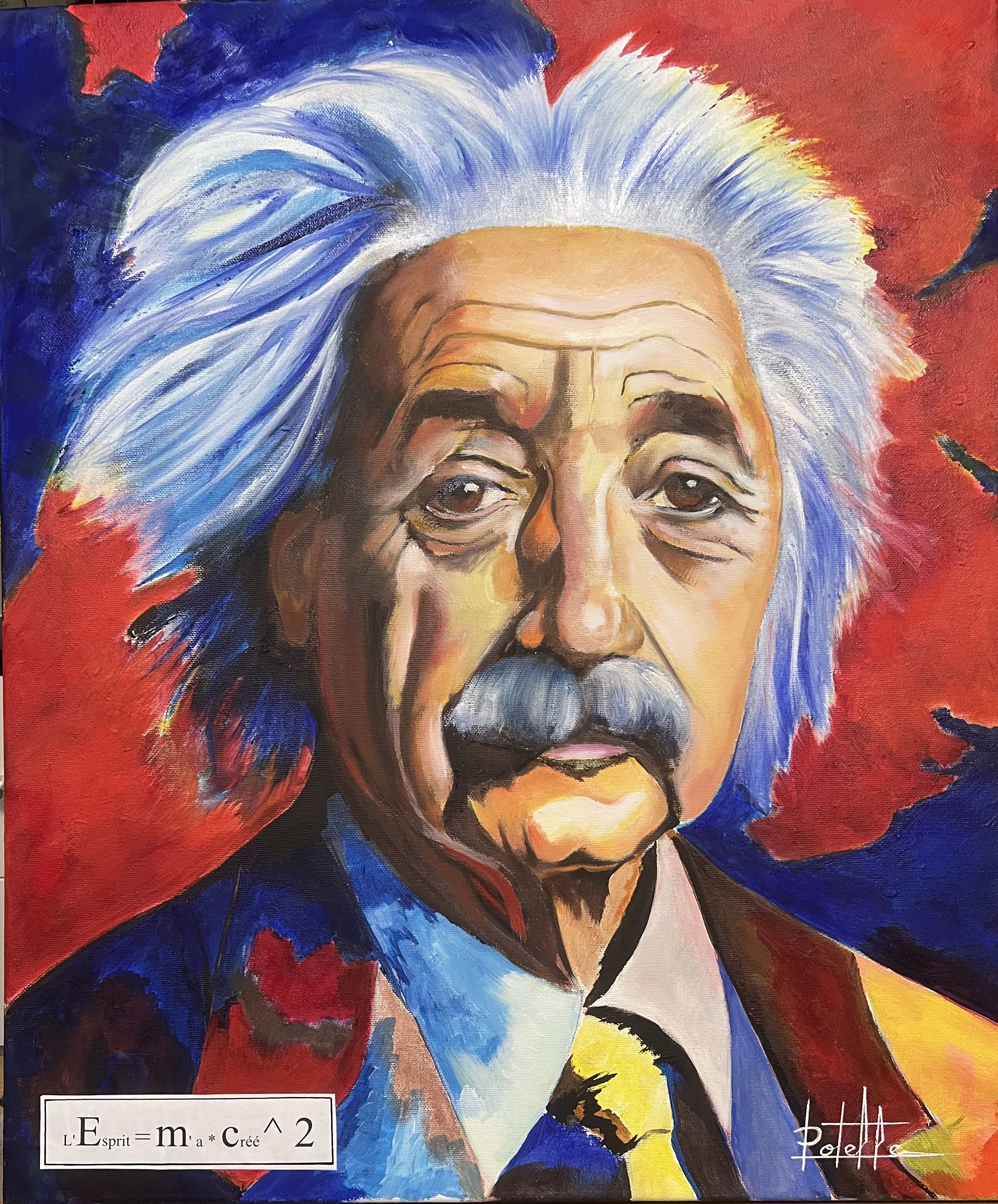 Einstein peinture huile