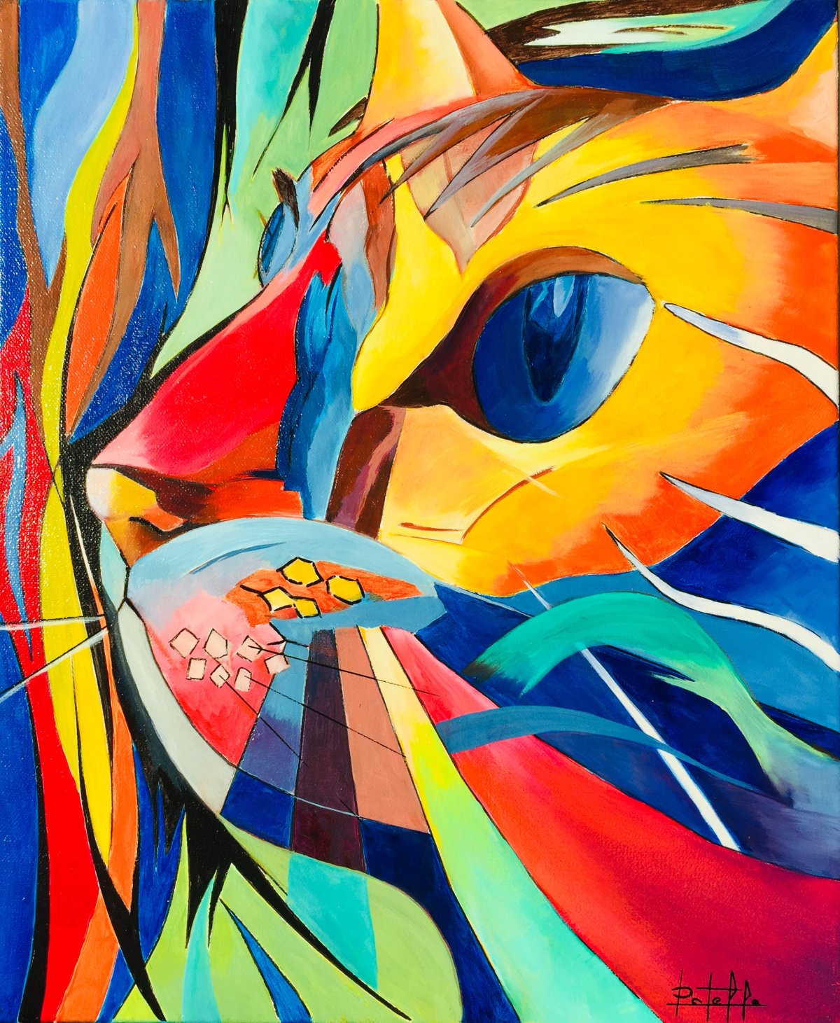 Regard félin – huile sur toile