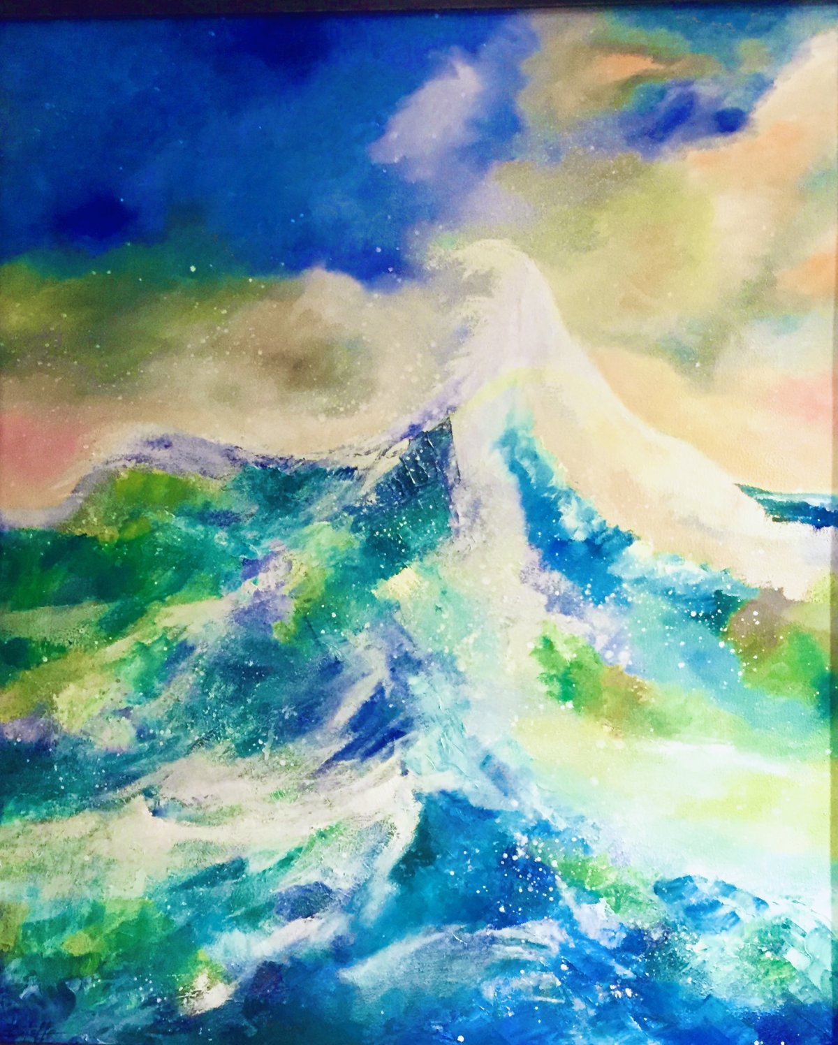 Vague en lumière – huile sur toile