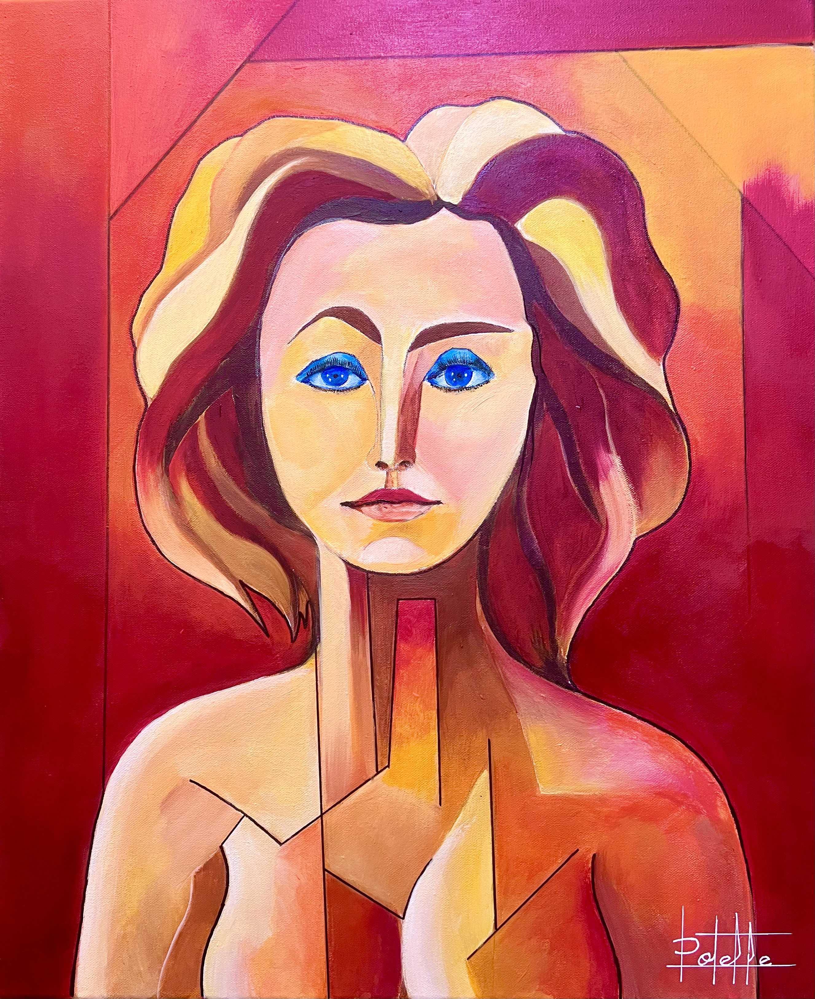 Françoise Gilot, huile sur toile Françoise Gilot, huile sur toile