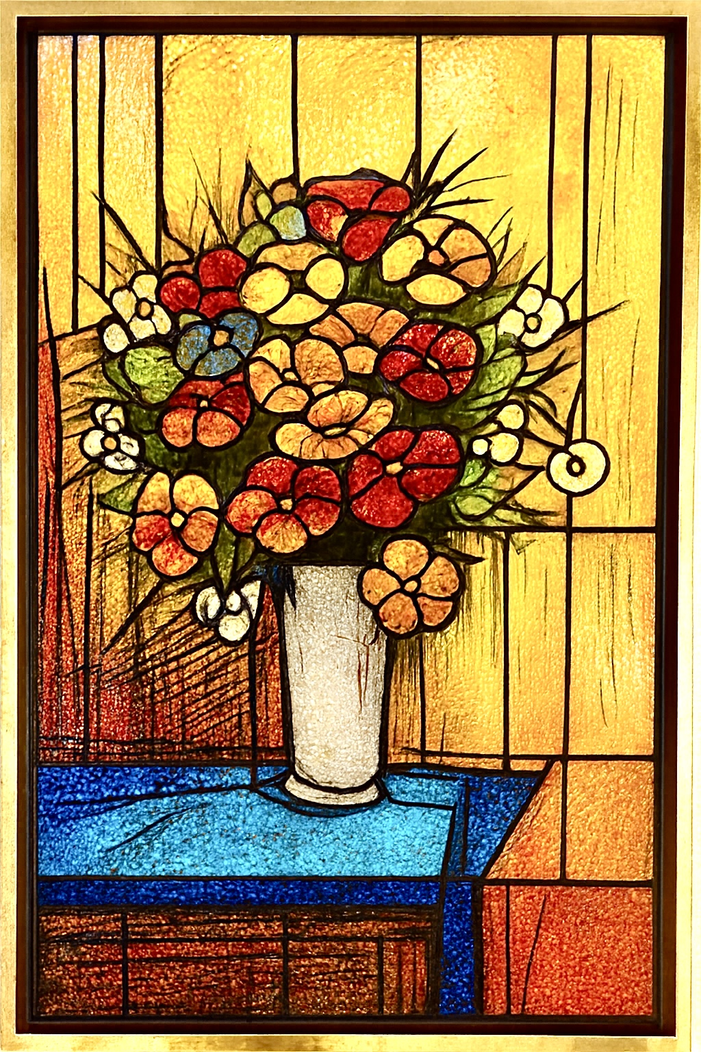 Bouquet – version vitrail 1 (style Bernard Buffet)