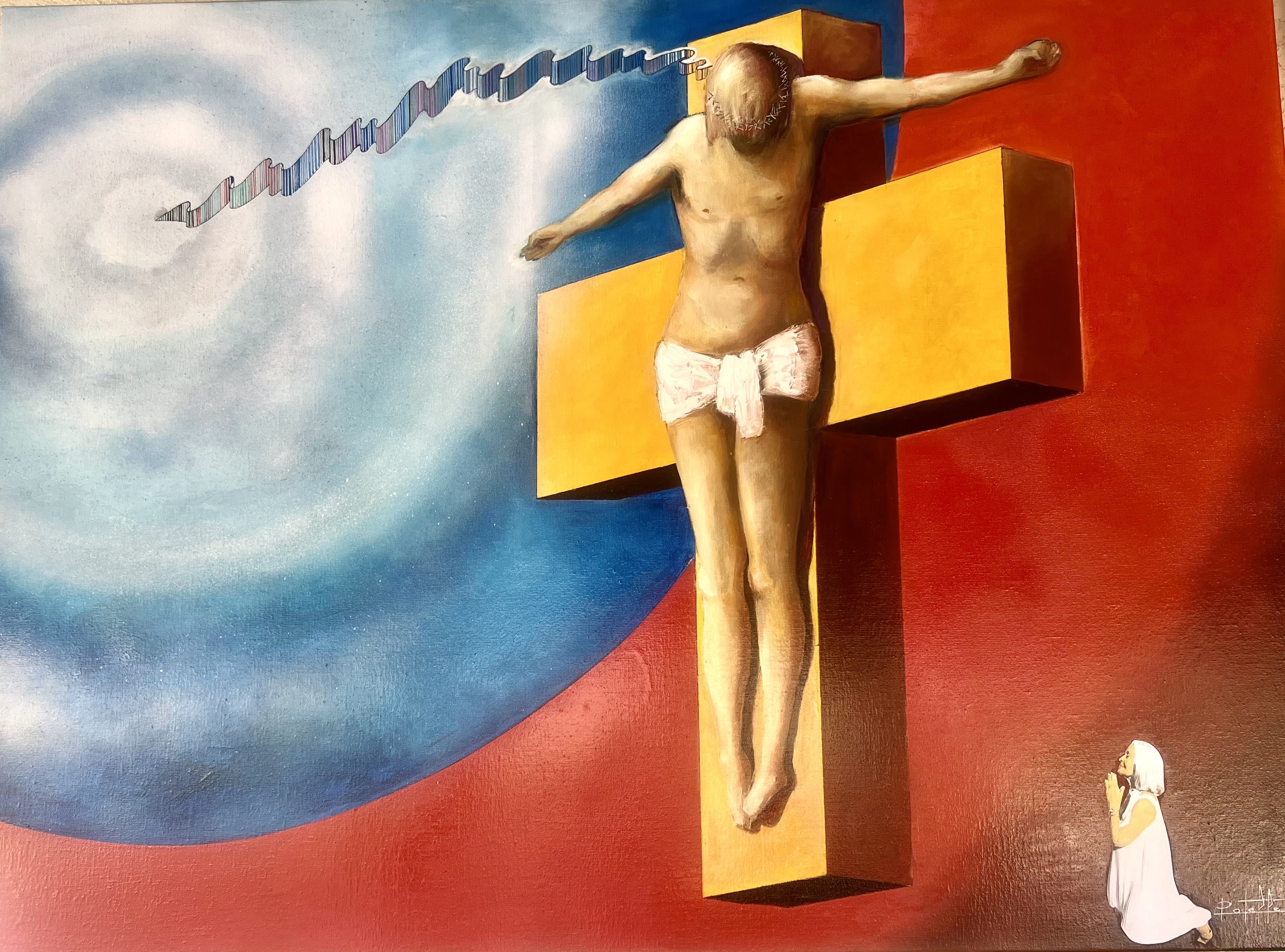 Le dialogue du Père et du Fils – Inspiration Dali Crucifixion moderne, inspiration Dali