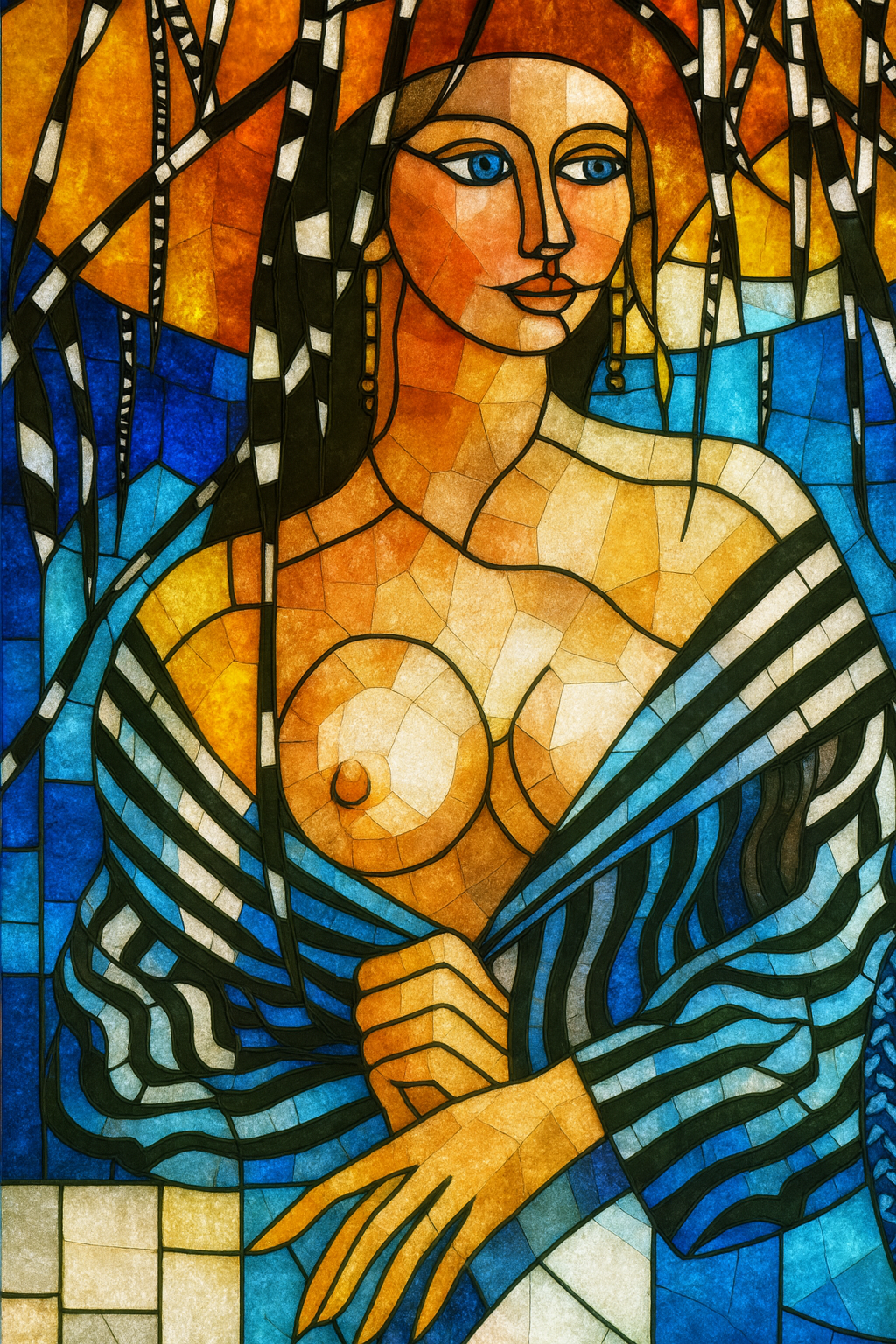 Femme aux reflets d’or – Composition moderne