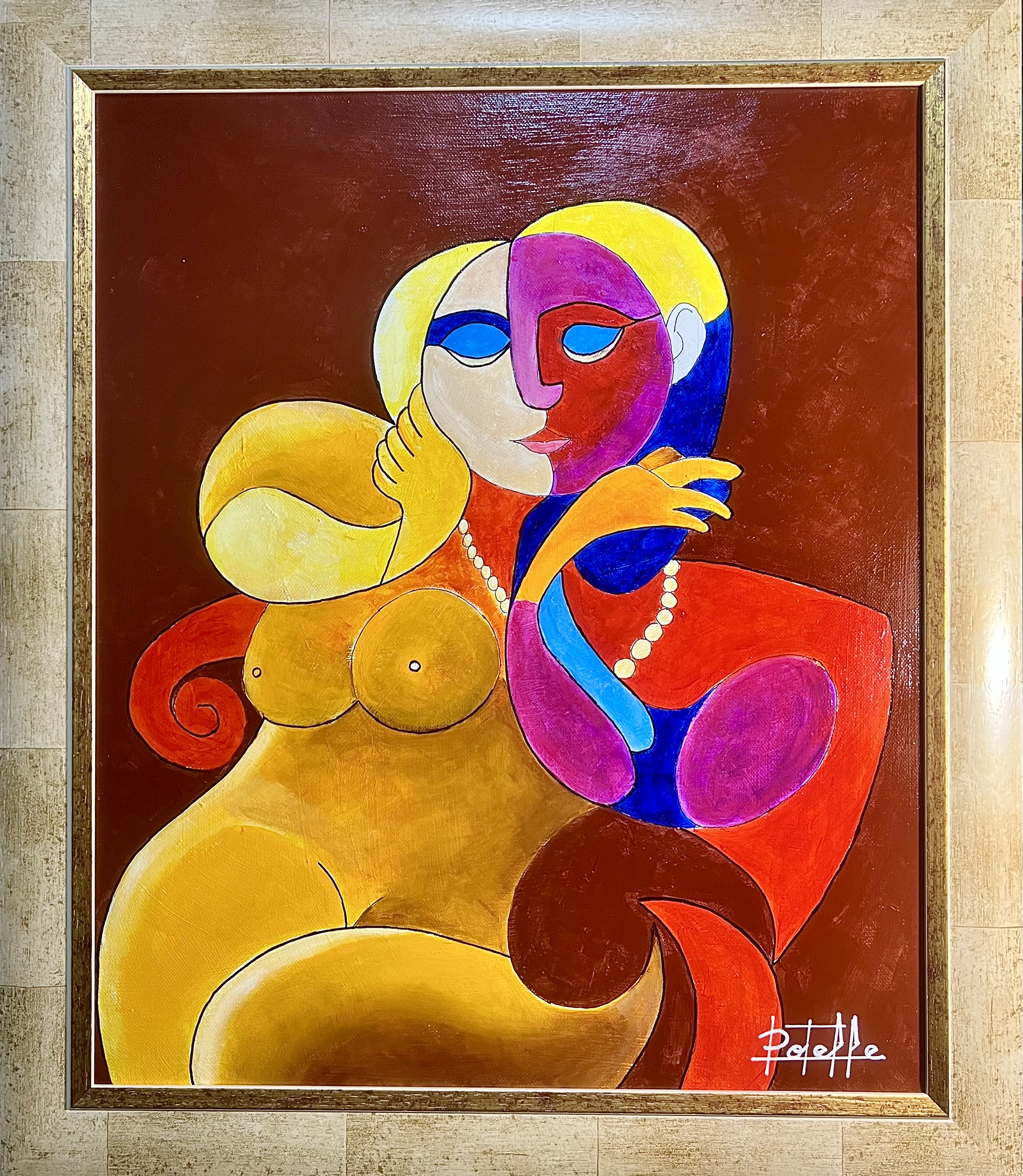 Interprétation personnelle à l’huile de Femme au fauteuil