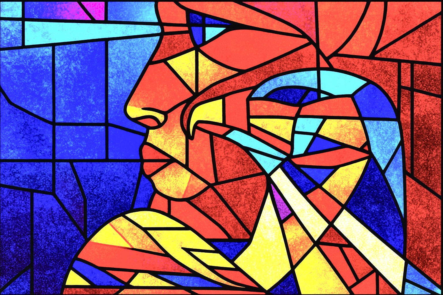 Interprétation numérique en style vitrail