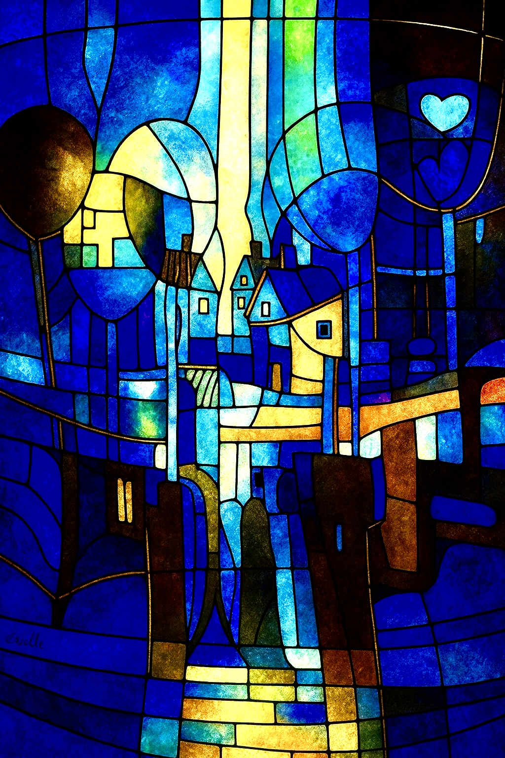 Village sous les ballons bleus