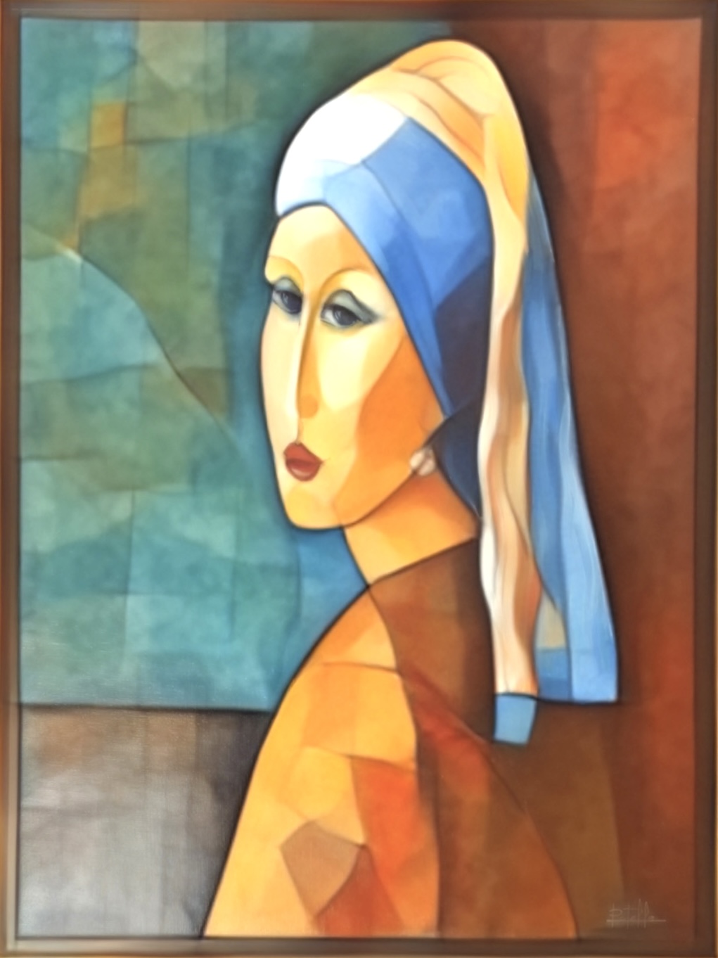 Jeune Fille à la perle — variation filtrée par IA