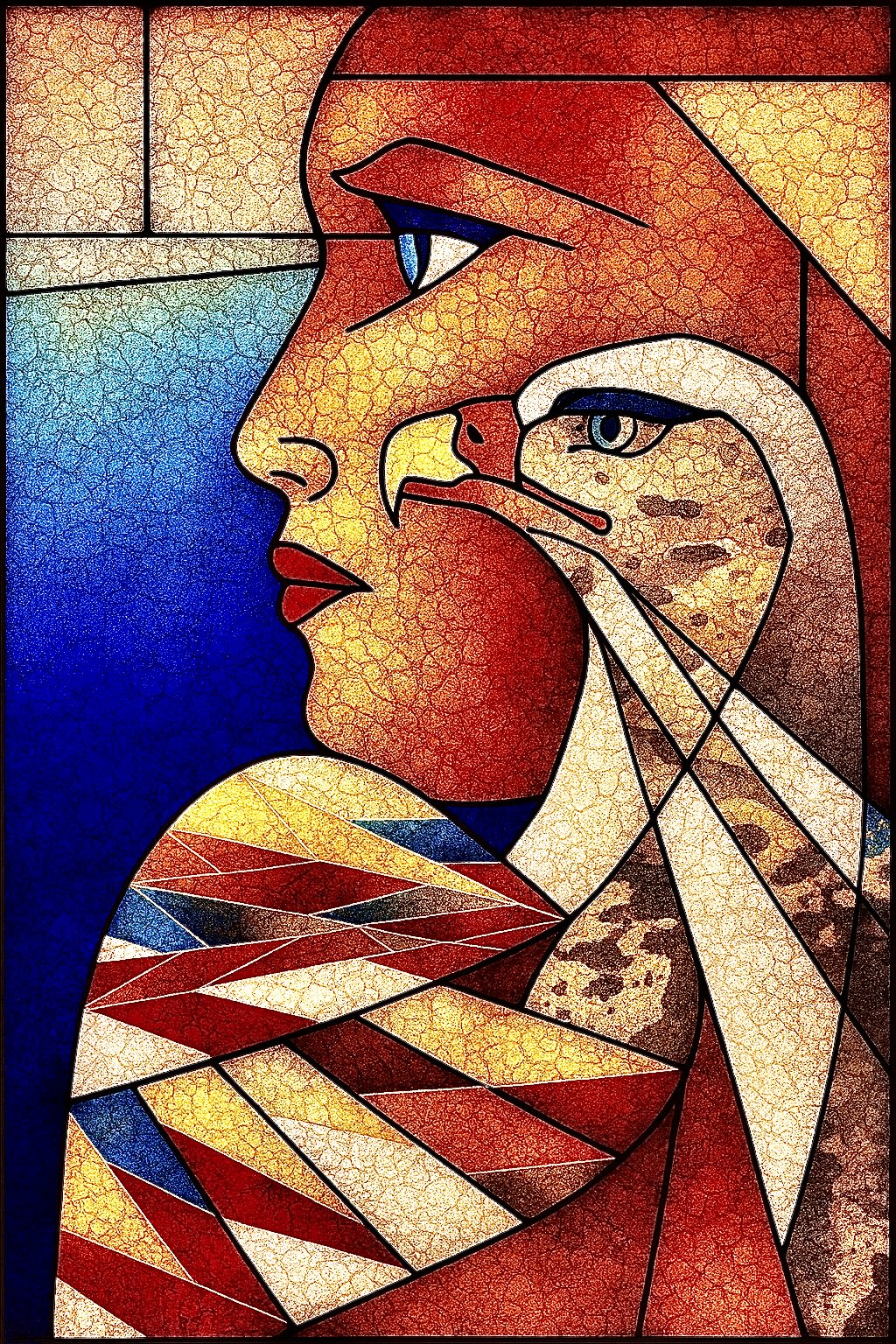 Interprétation numérique en style vitrail