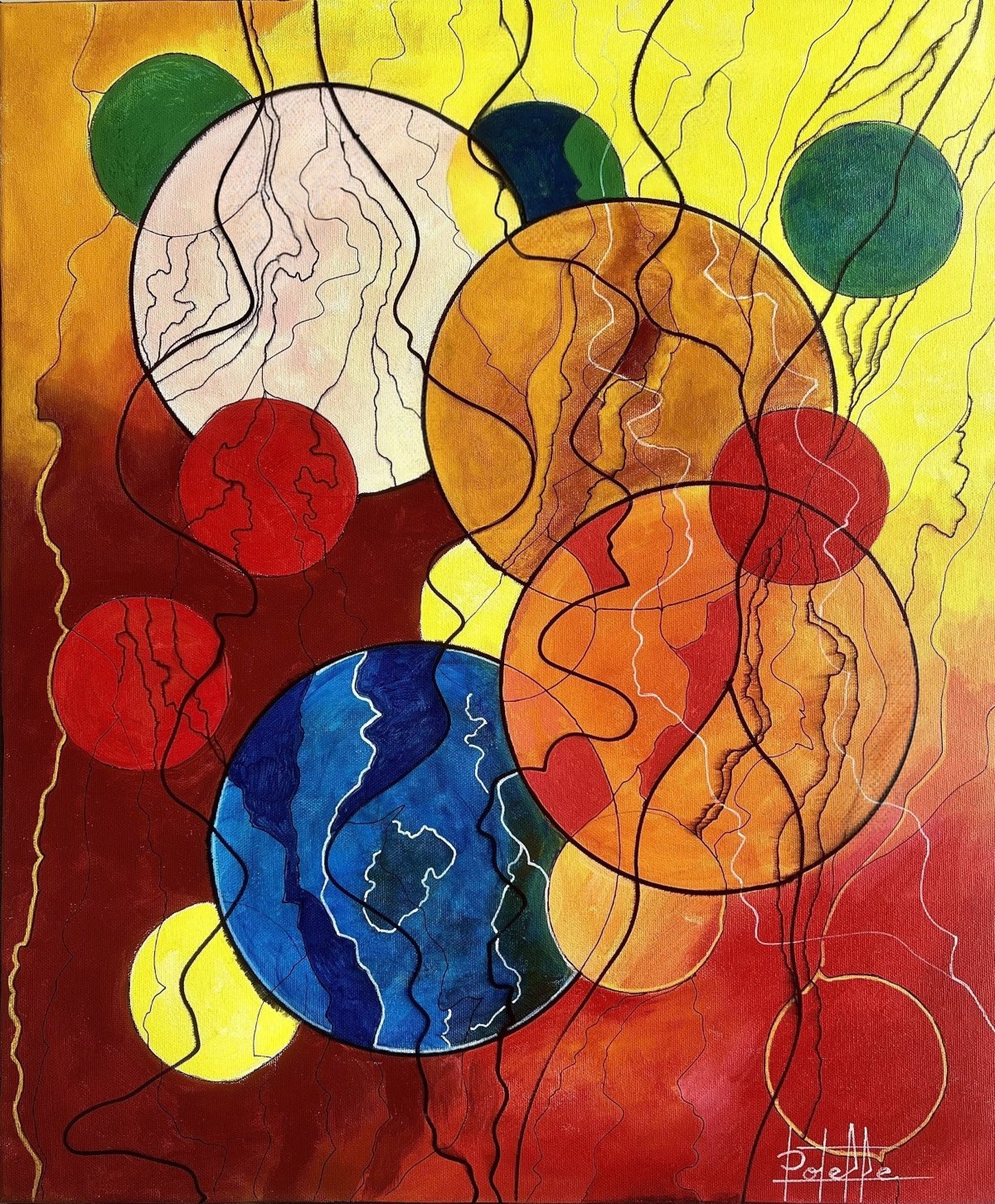 Peinture inspirée de la neurographie par Potelle